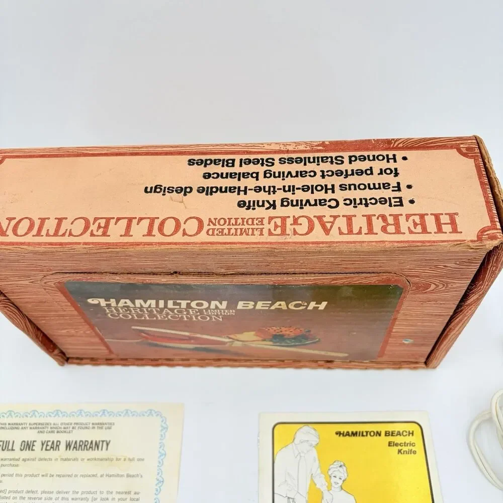 Vintage HAMILTON BEACH Heritage Electric Carving Knife MODEL 279 Box